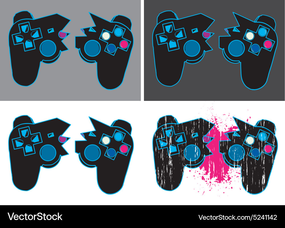 Neon broken controller vector image