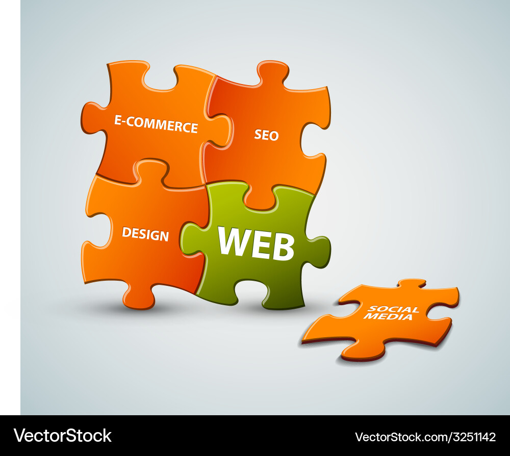 Puzzle Web Solution vector image