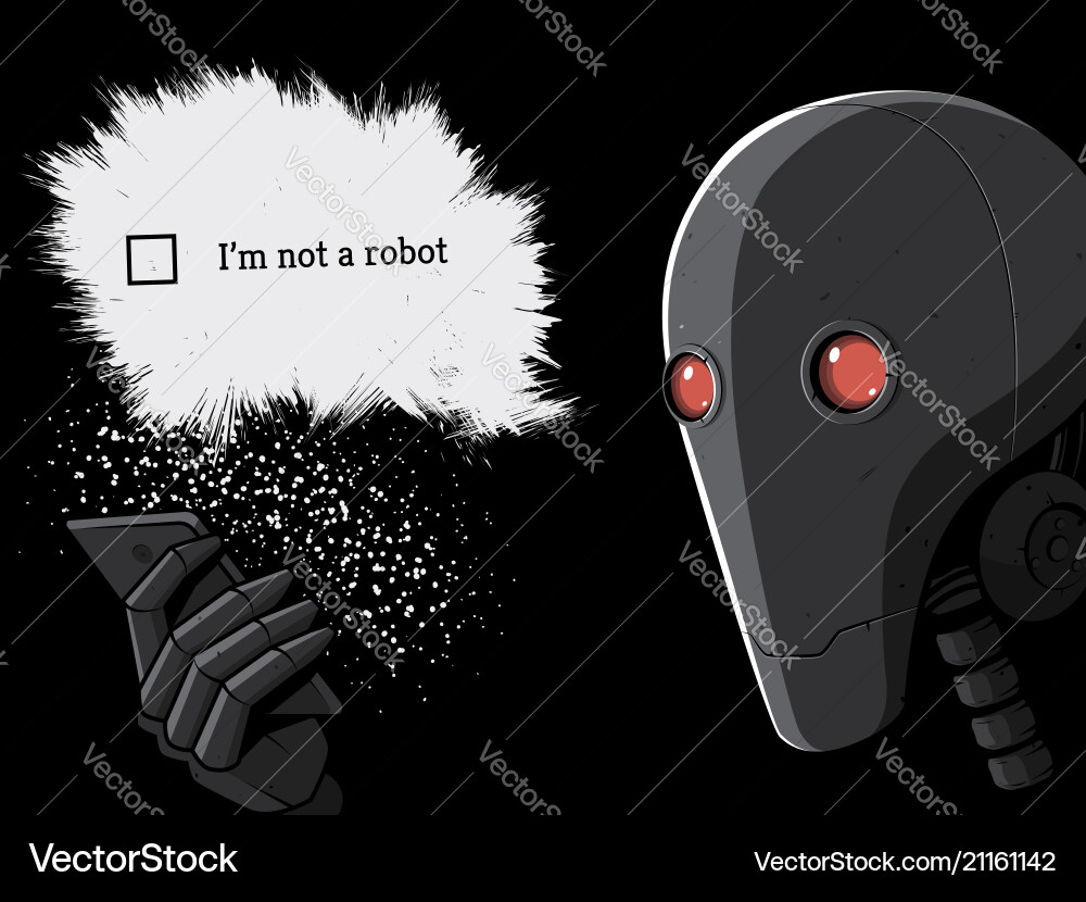 Robot with Smartphone vector image