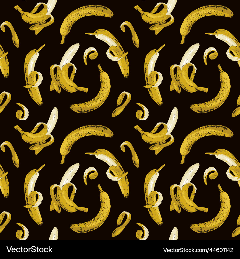Seamless pattern with ripe bananas on backdrop Seamless pattern with ripe bananas on backdrop vector image