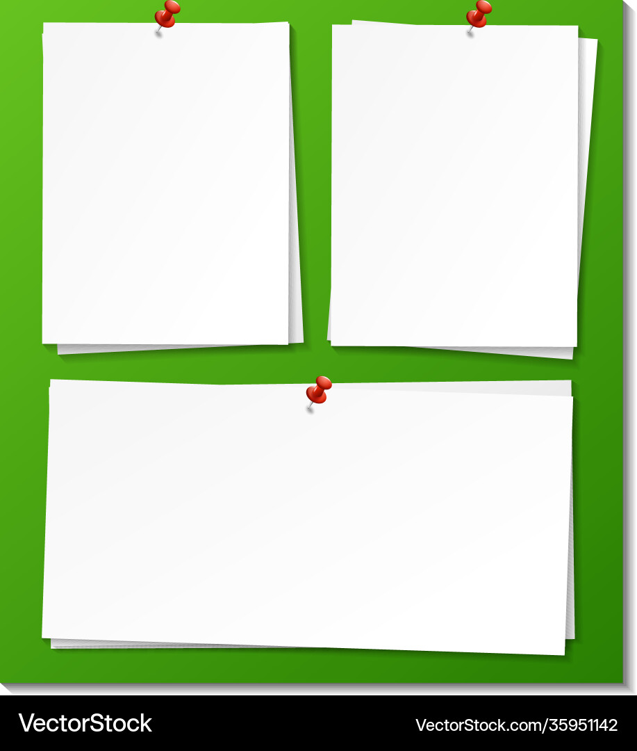 Set empty sticky note paper template Vector Image