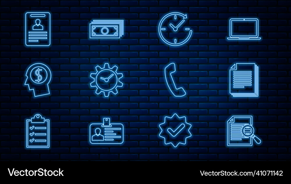 Set line document with search clock arrow time Set line document with search clock arrow time vector image