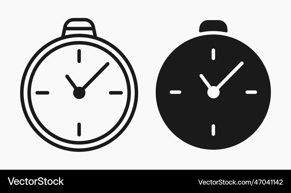 Stopwatch timer basic line shape icon flat Stopwatch timer basic line shape icon flat vector image