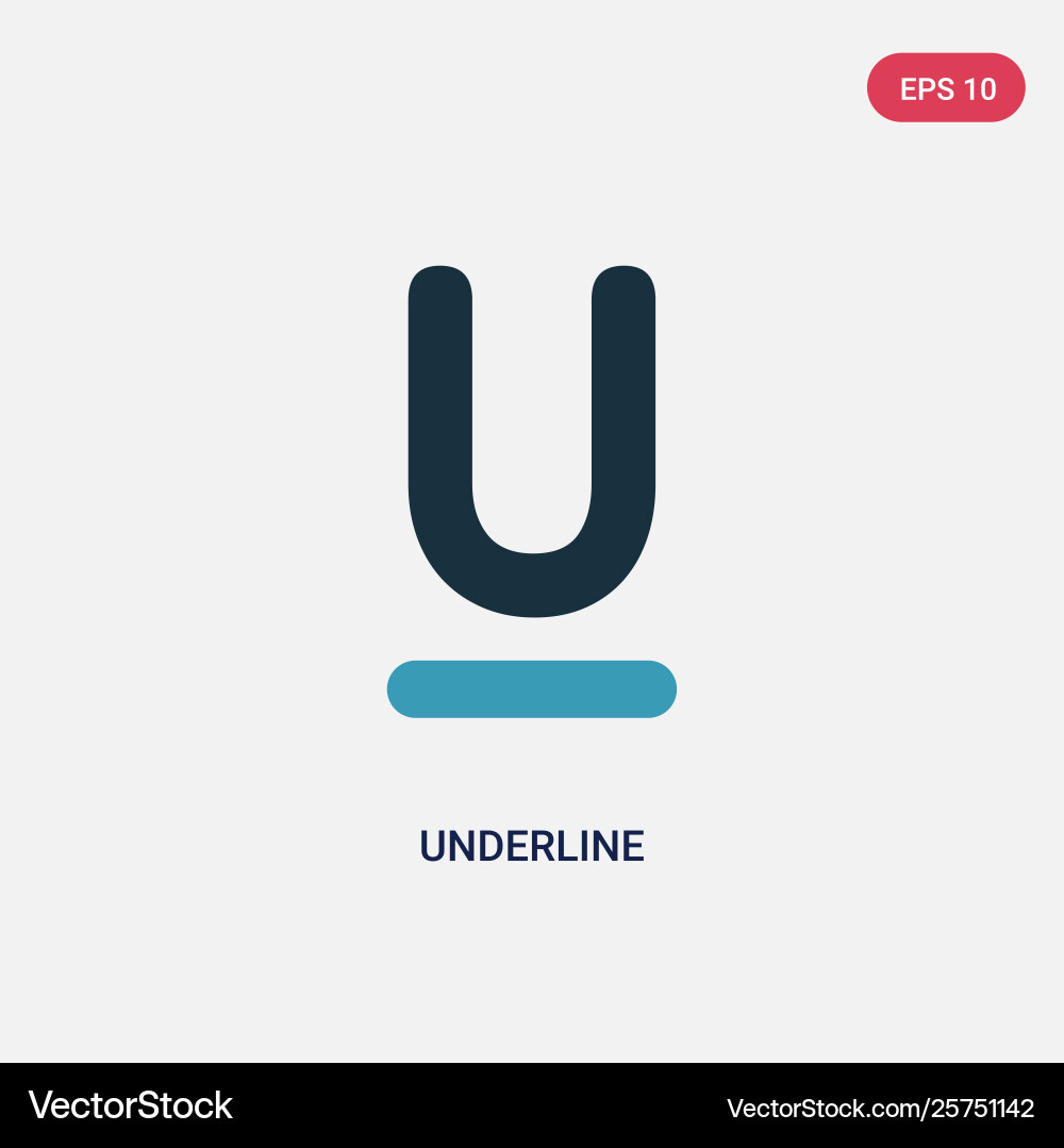Two color underline icon from user interface vector image