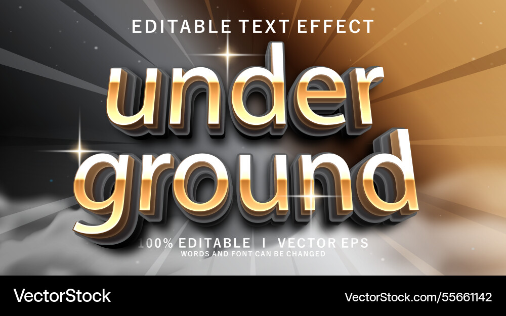Under ground text effect with modern style design Under ground text effect with modern style design vector image