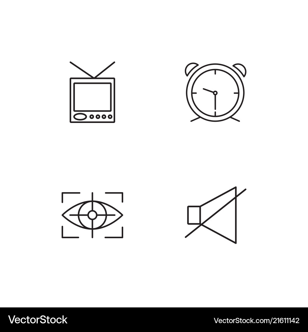 User interface linear icons set simple outline vector image