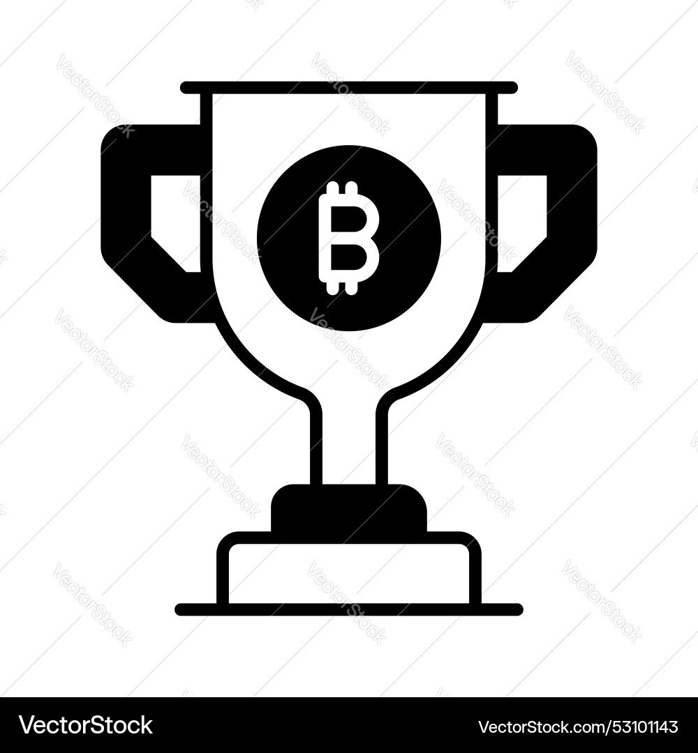 Bitcoin reward in customizable style isolated Vector Image