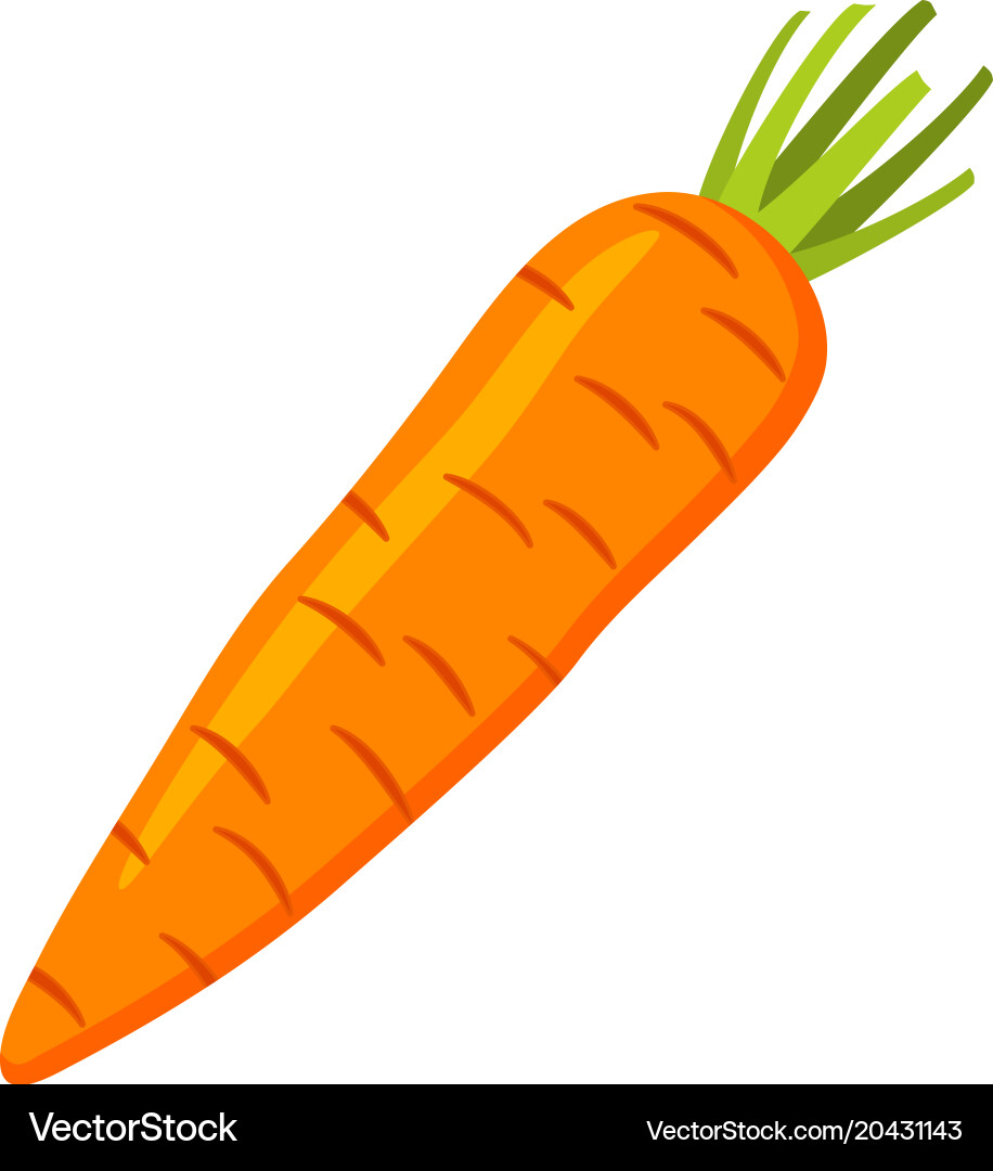 Colorful cartoon carrot icon Vector Image