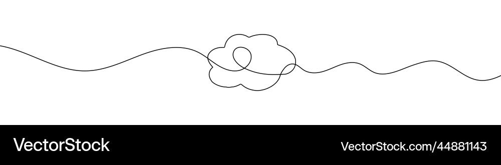 Continuous line drawing of cloud one Continuous line drawing of cloud one vector image