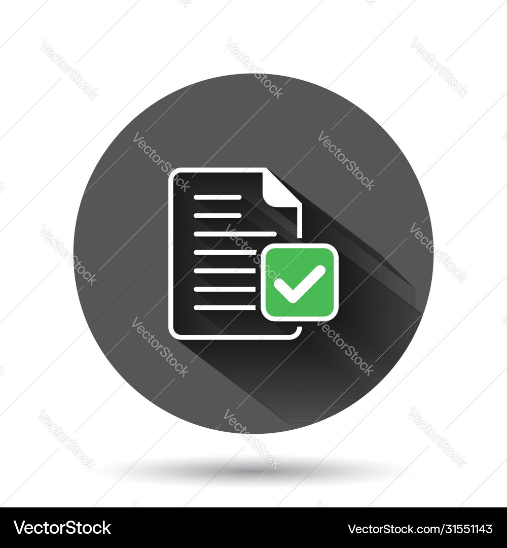Document accepted icon in flat style correct Vector Image