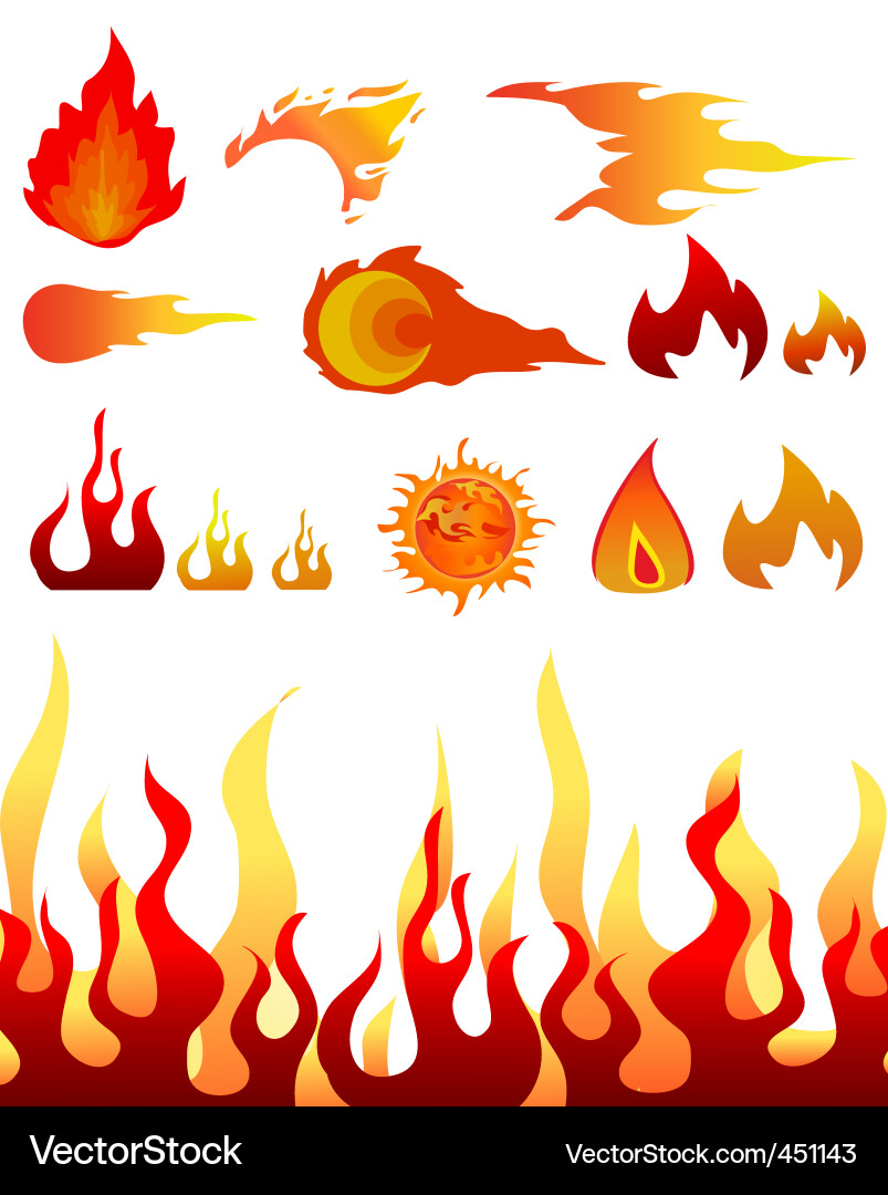Dynamic Flame Elements vector image