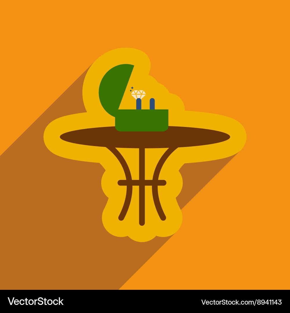 Flat web icon with long shadow ring in box Vector Image