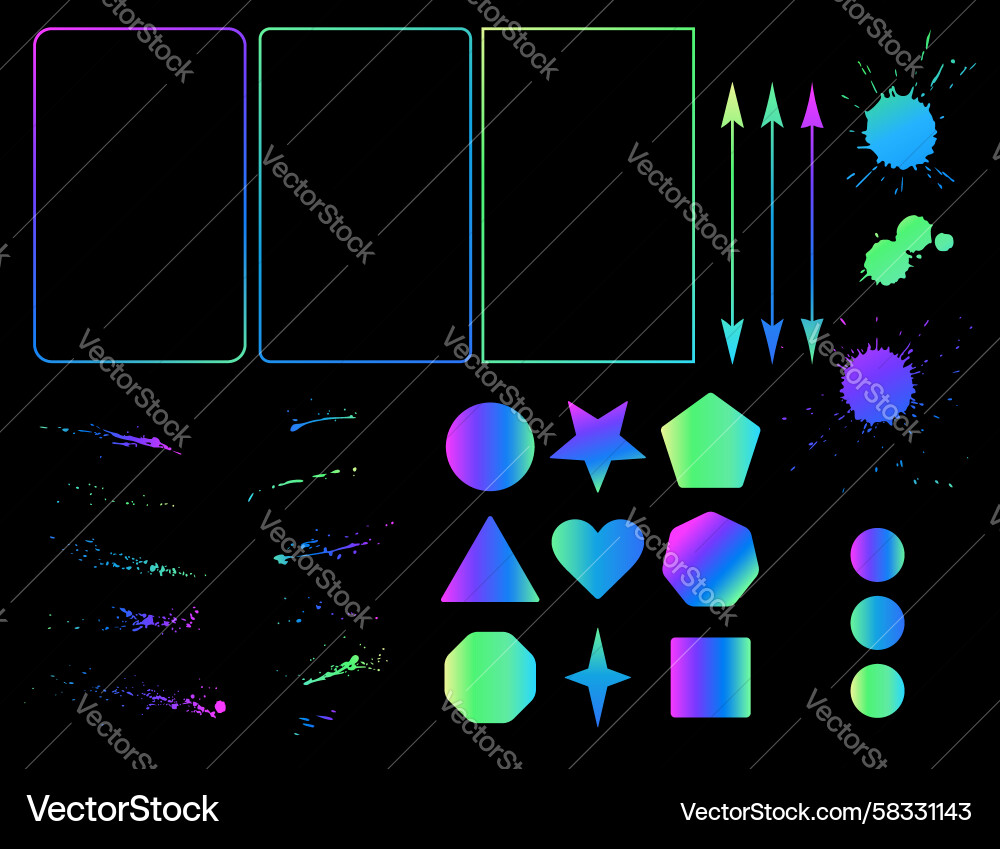 Gradient Element Collection Vector Image