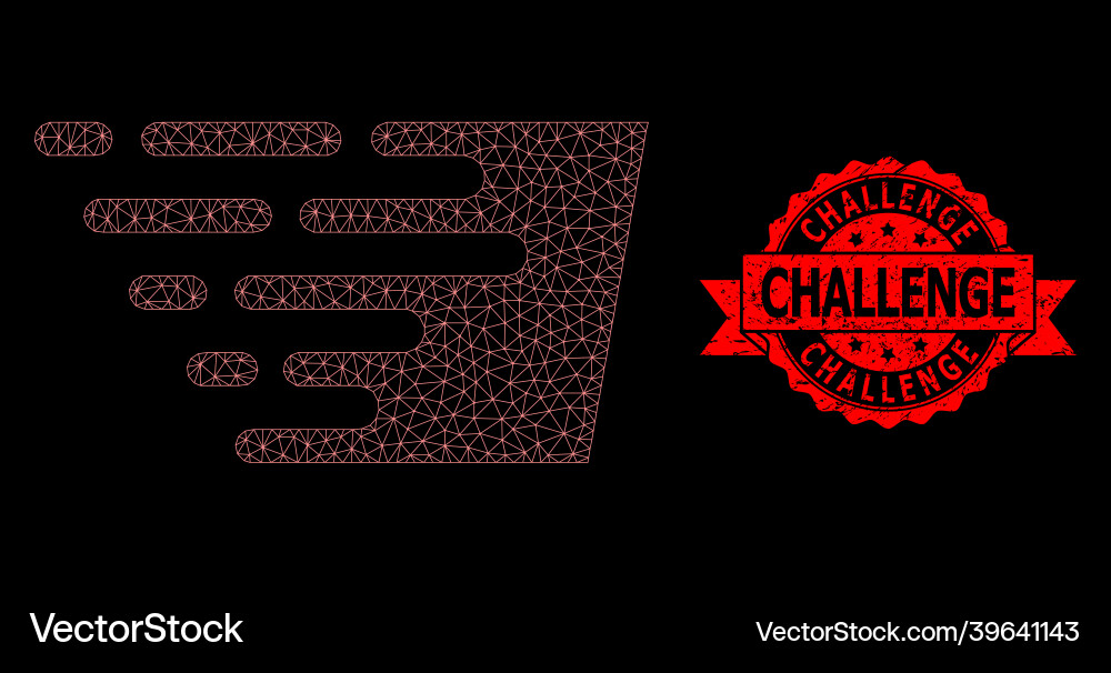 Grunge challenge stamp seal and web network fast Vector Image