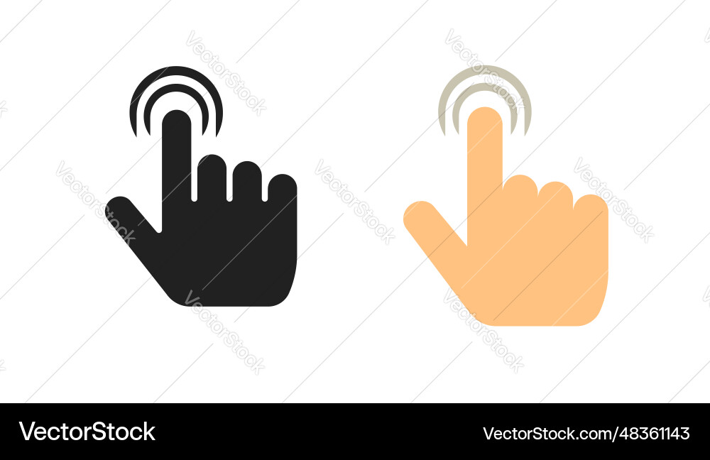 Hand-Touch-Symbol Zeiger klicken Maus Cursor einfach Hand-Touch-Symbol Zeiger klicken Maus Cursor einfach vektorbild
