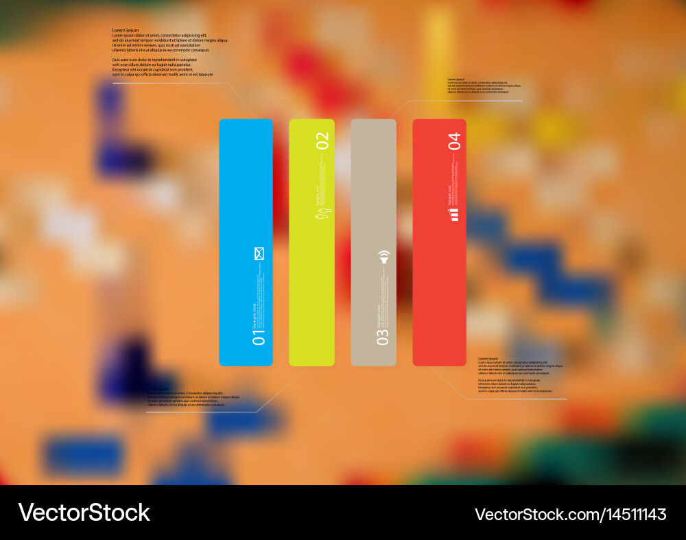 Infographic template with rectangle vertically vector image