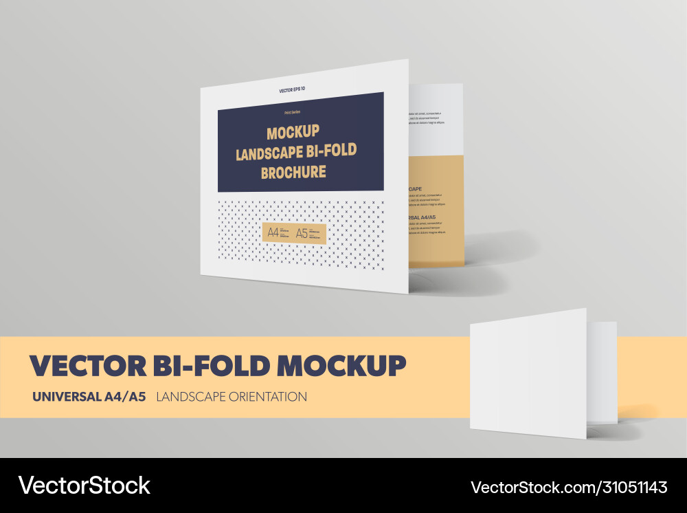 Mockup bifold mit realistischen Schattenstandard Mockup bifold mit realistischen Schattenstandard vektorbild