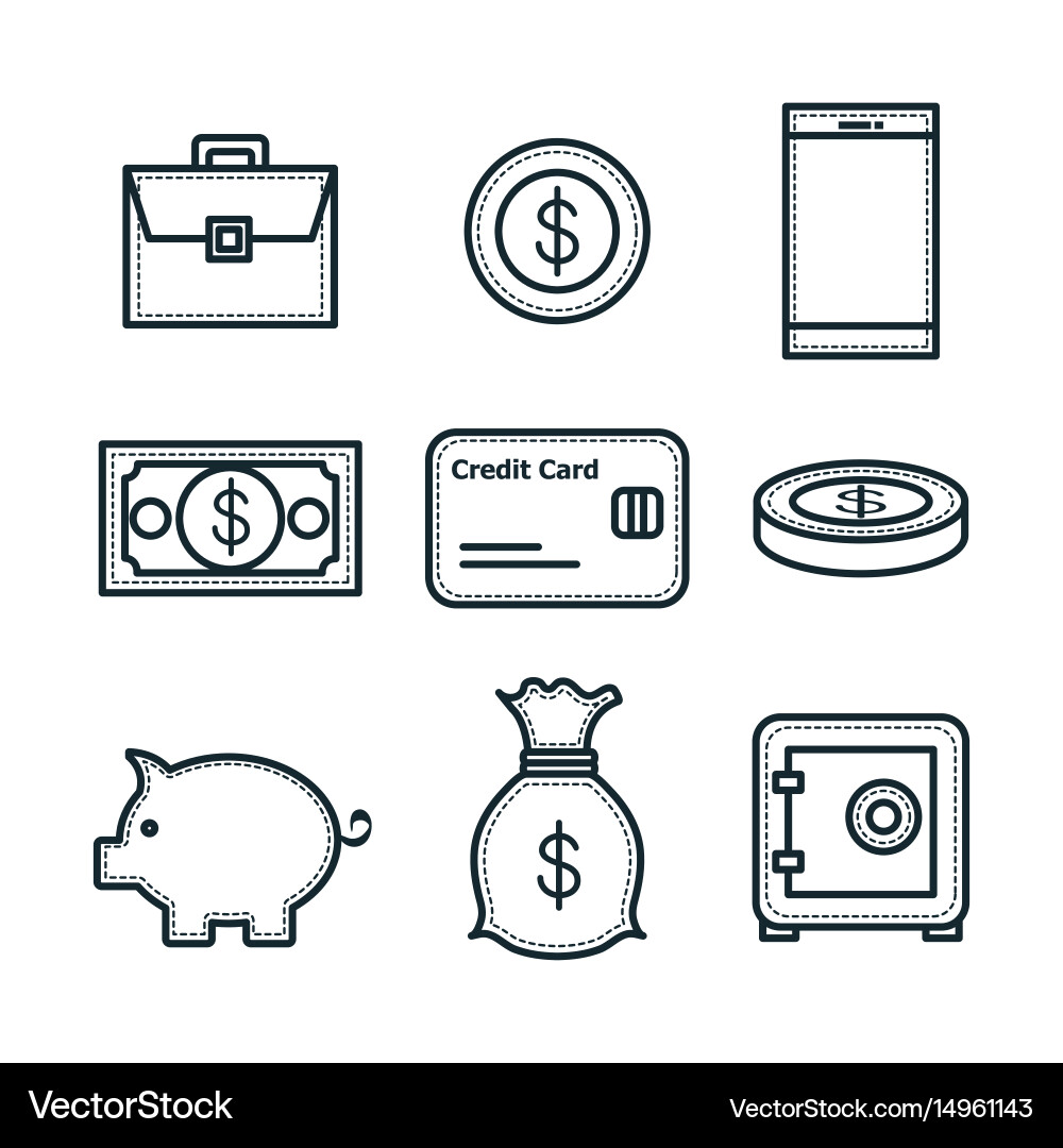 Money related objects vector image