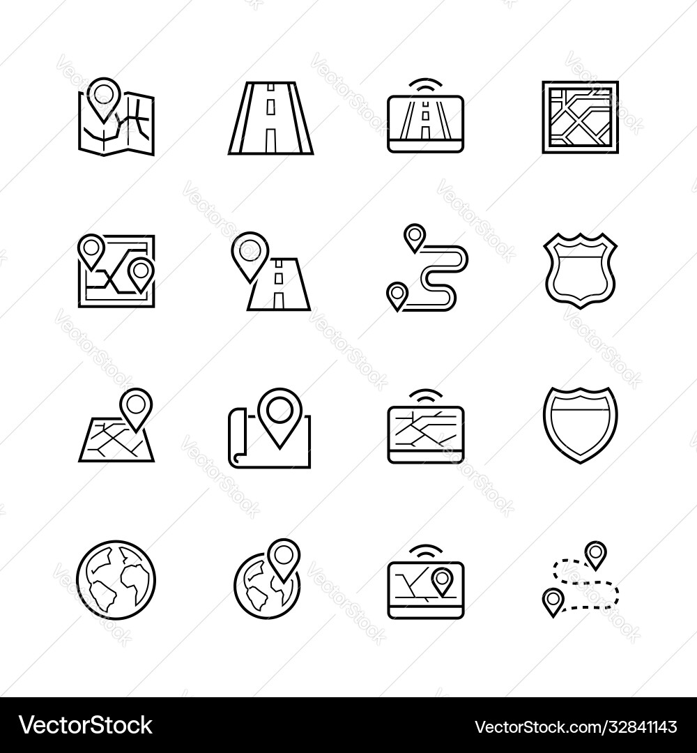 Navigation direction maps traffic thin line icon Navigation direction maps traffic thin line icon vector image