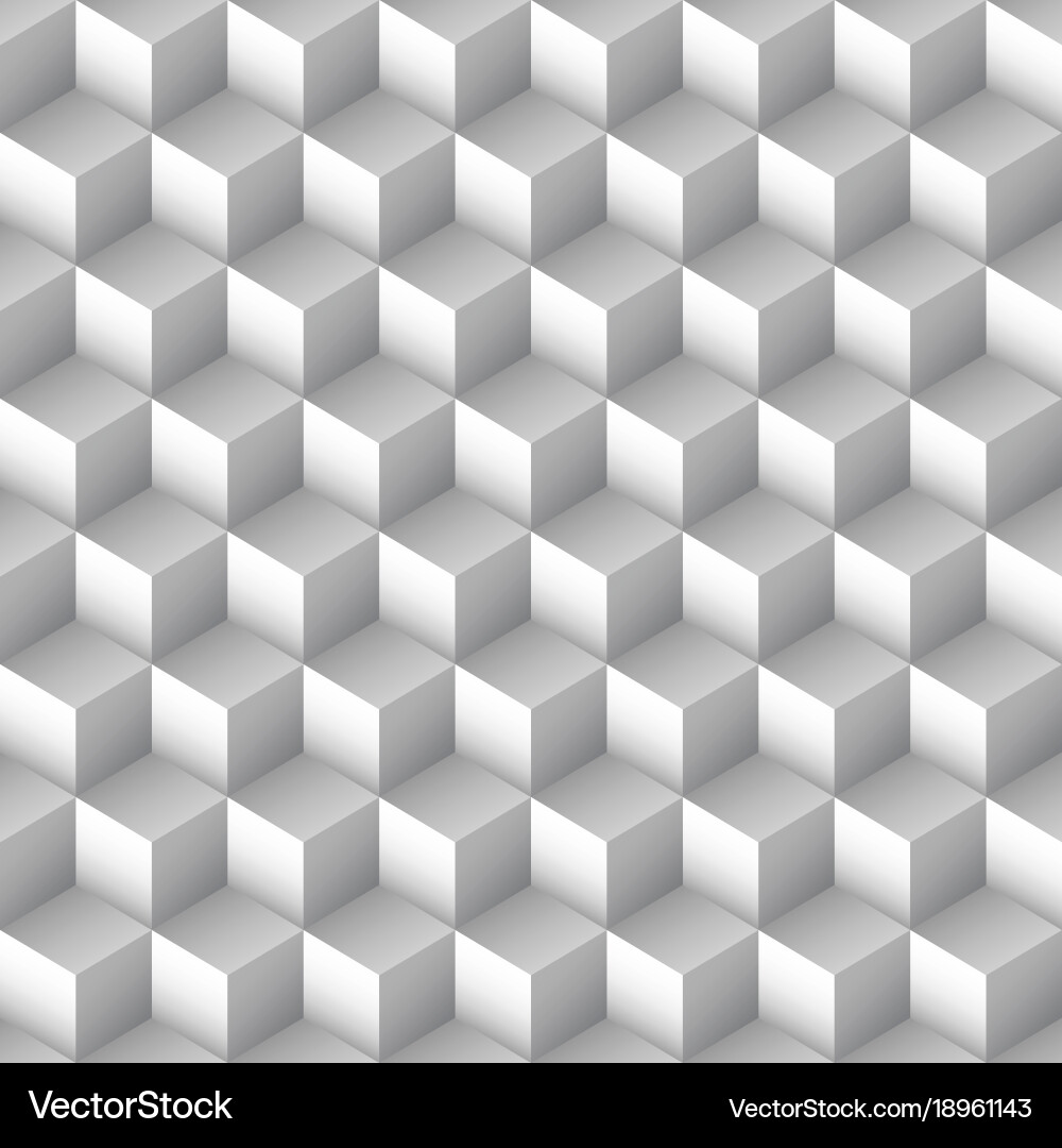 Seamless Monochrome Cube Pattern vector image