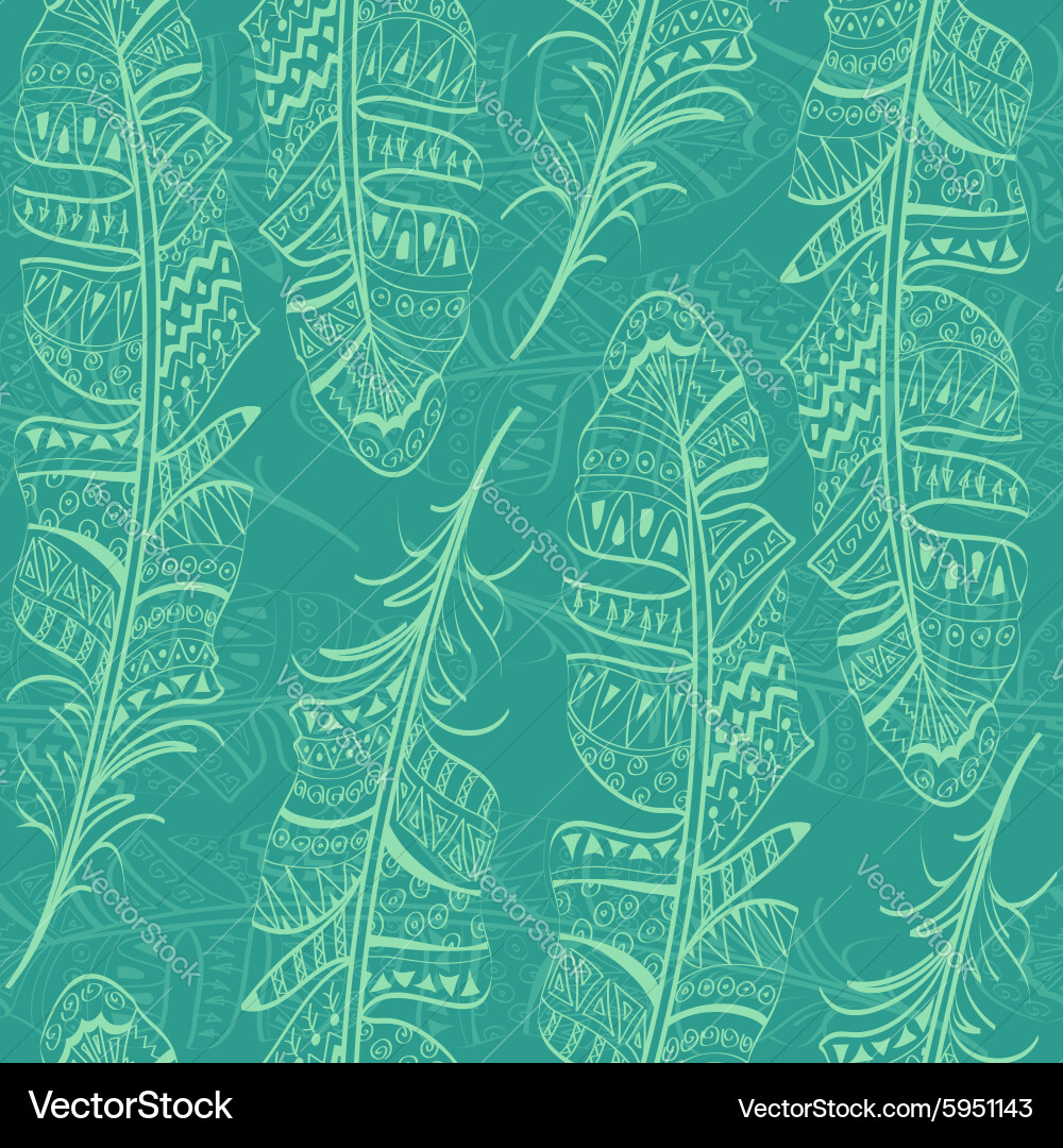 Seamless pattern of bird feathers vector image