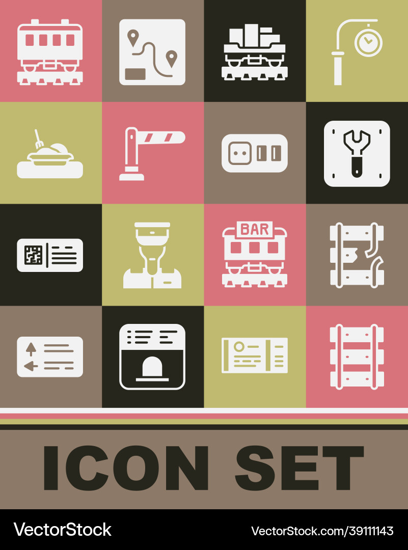 Set railway railroad track broken rails Set railway railroad track broken rails Vector Image