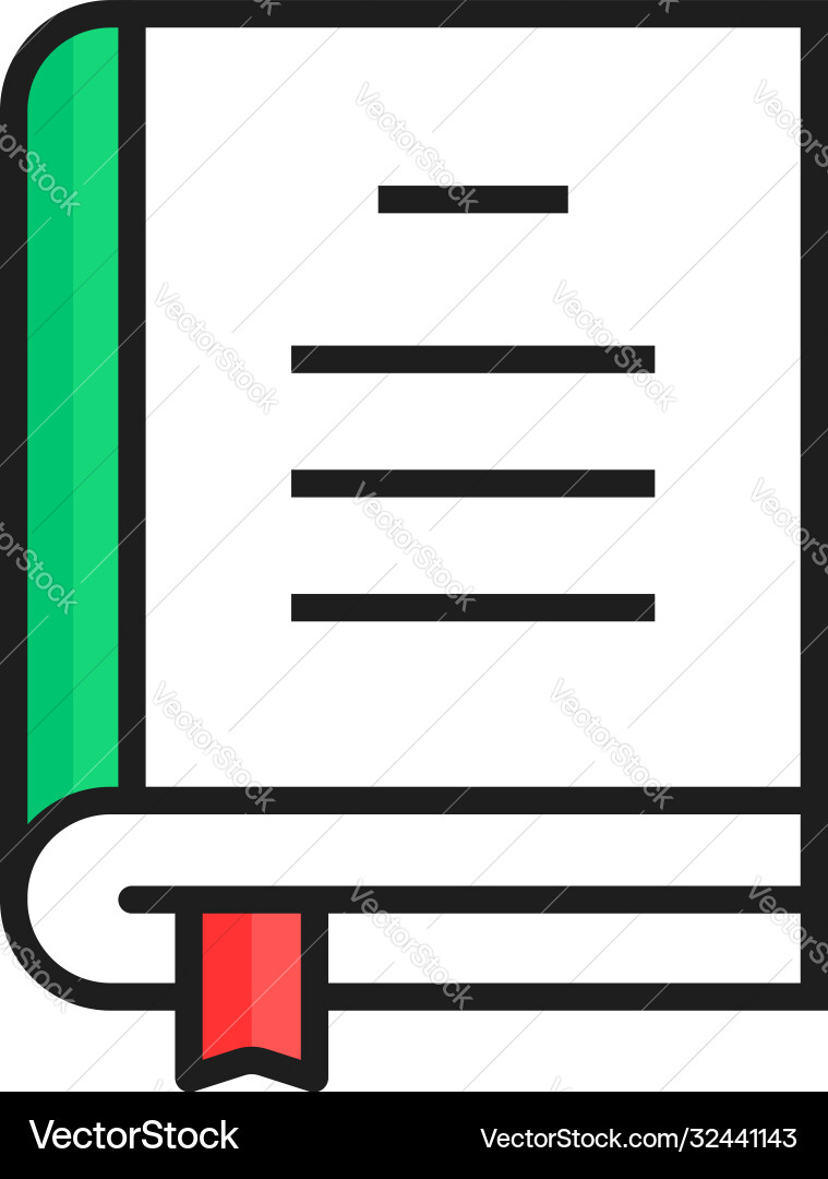 Simple linear book color icon Vector Image