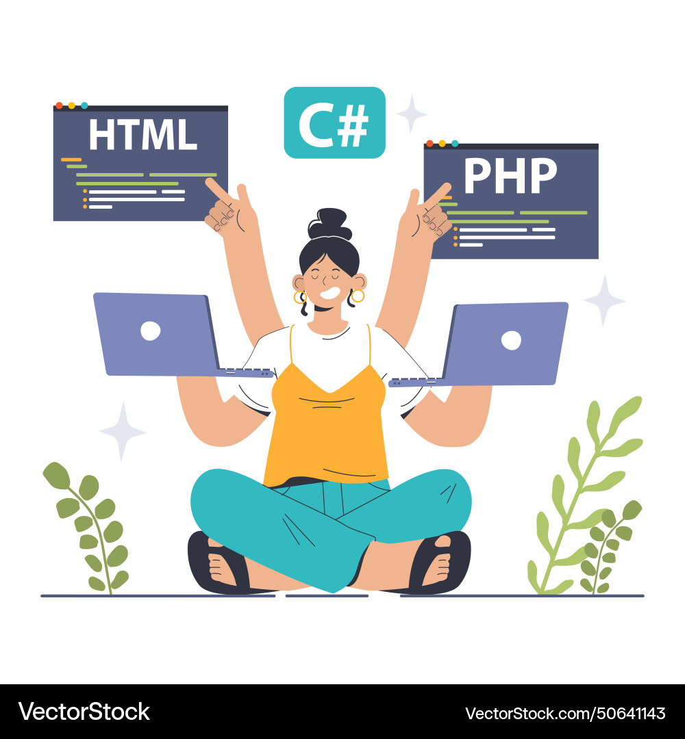 Software development coding back-end and front Software development coding back-end and front vector image
