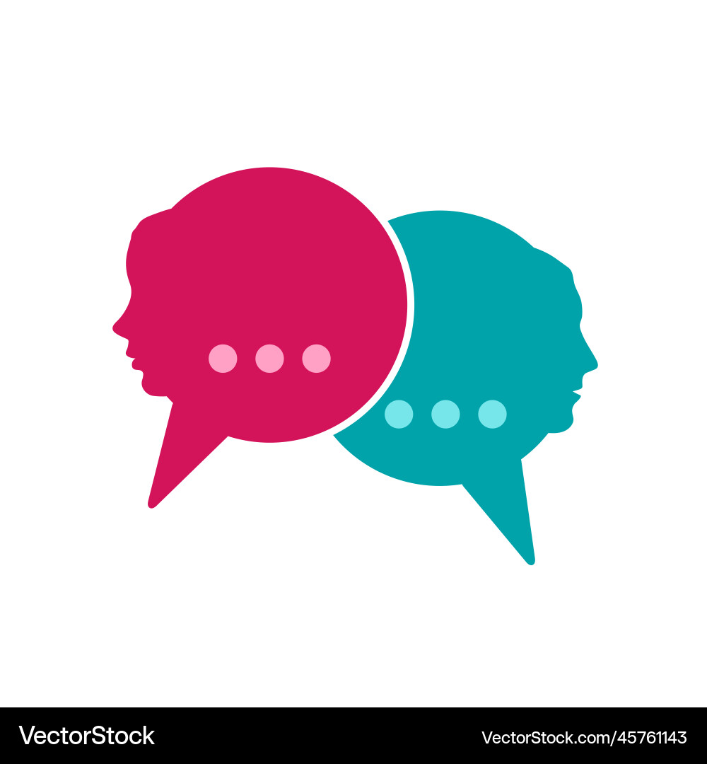 Speech bubbles circles heads Royalty Free Vector Image
