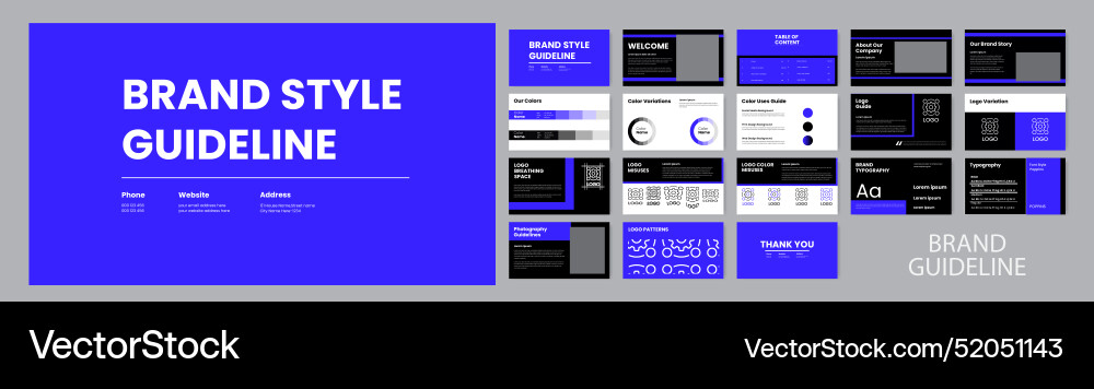 Style guide template for branding guidelines Vector Image