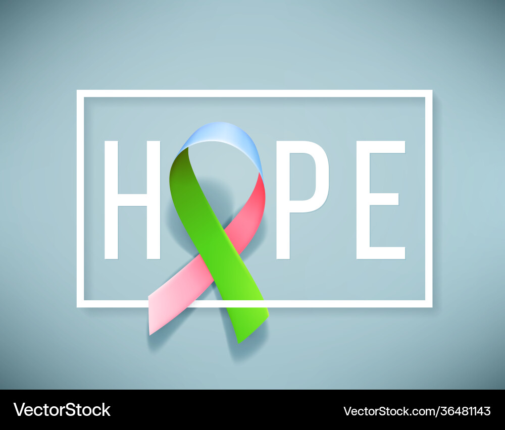Symbol rare disease realistic ribbon poster Symbol rare disease realistic ribbon poster vector image