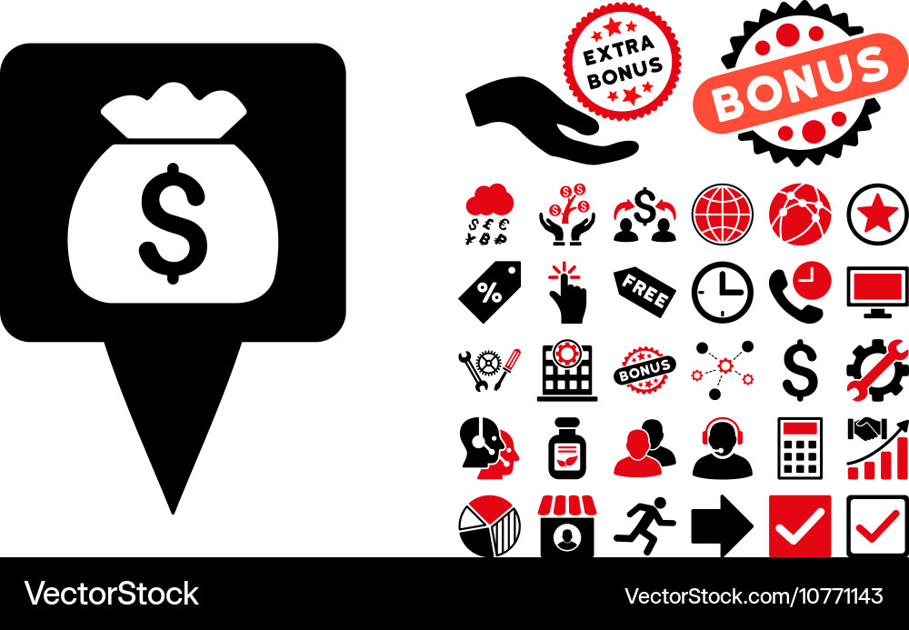 Treasure map pointer flat icon with bonus Vector Image