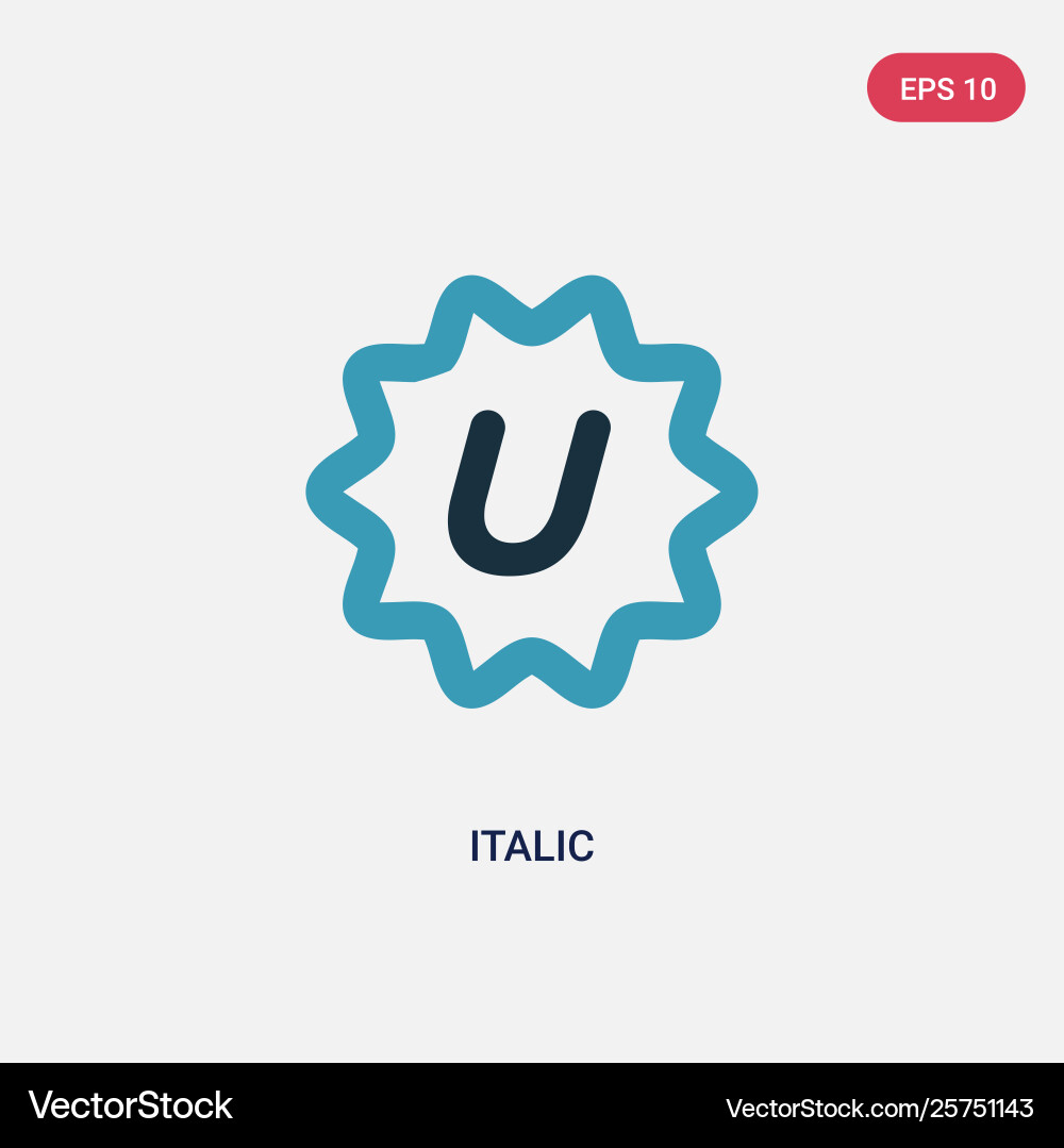 Two color italic icon from user interface concept vector image