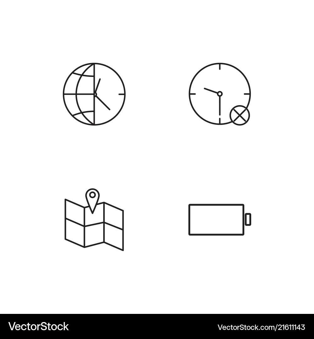 User interface linear icons set simple outline vector image