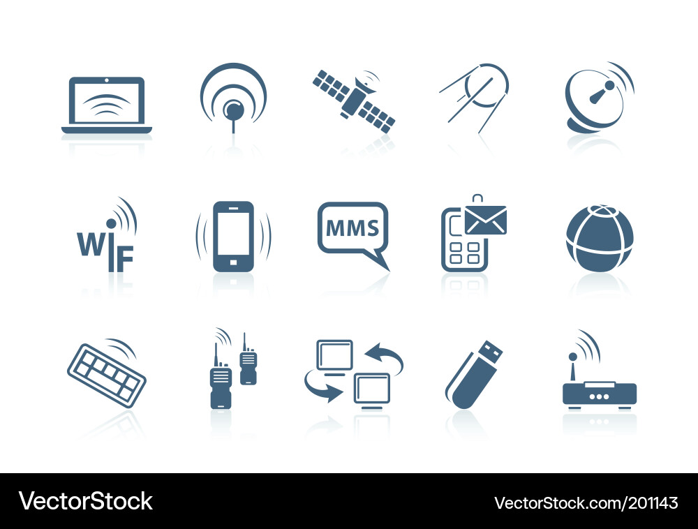 Wireless Network Icons Vector Image