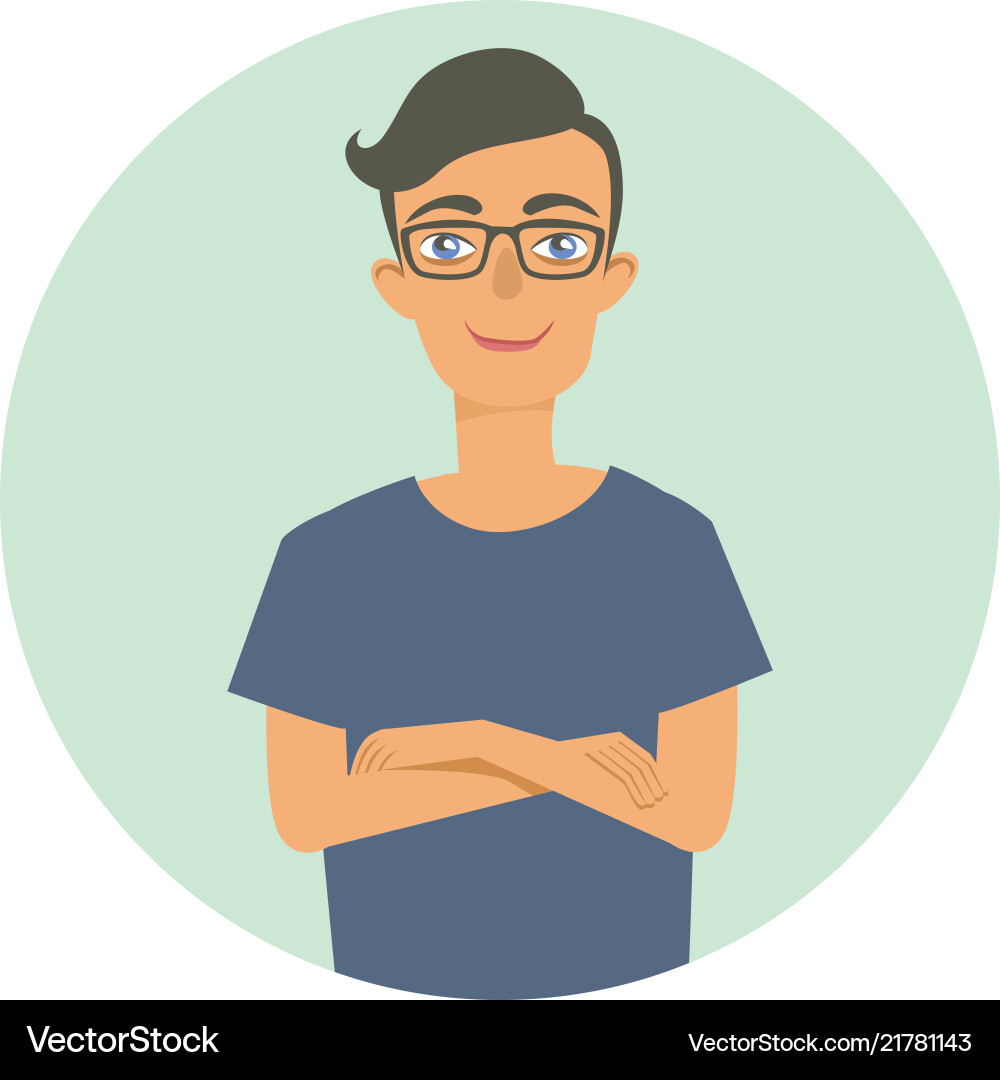Young nerd guy character Young nerd guy character vector image