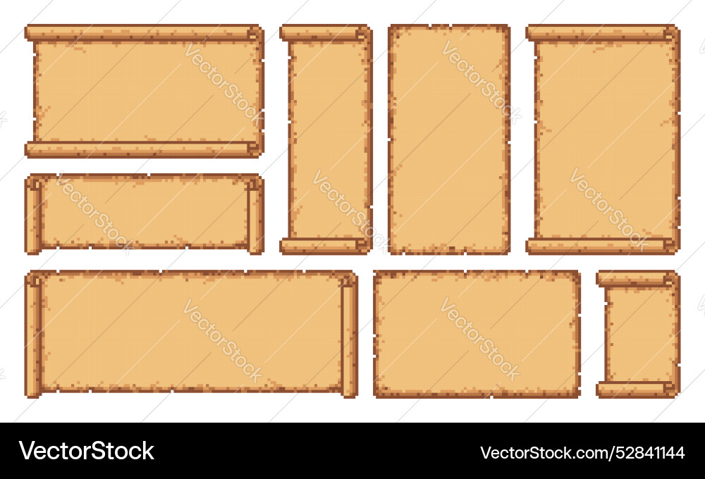 8-Bit Scroll - Medieval Parchment vector image