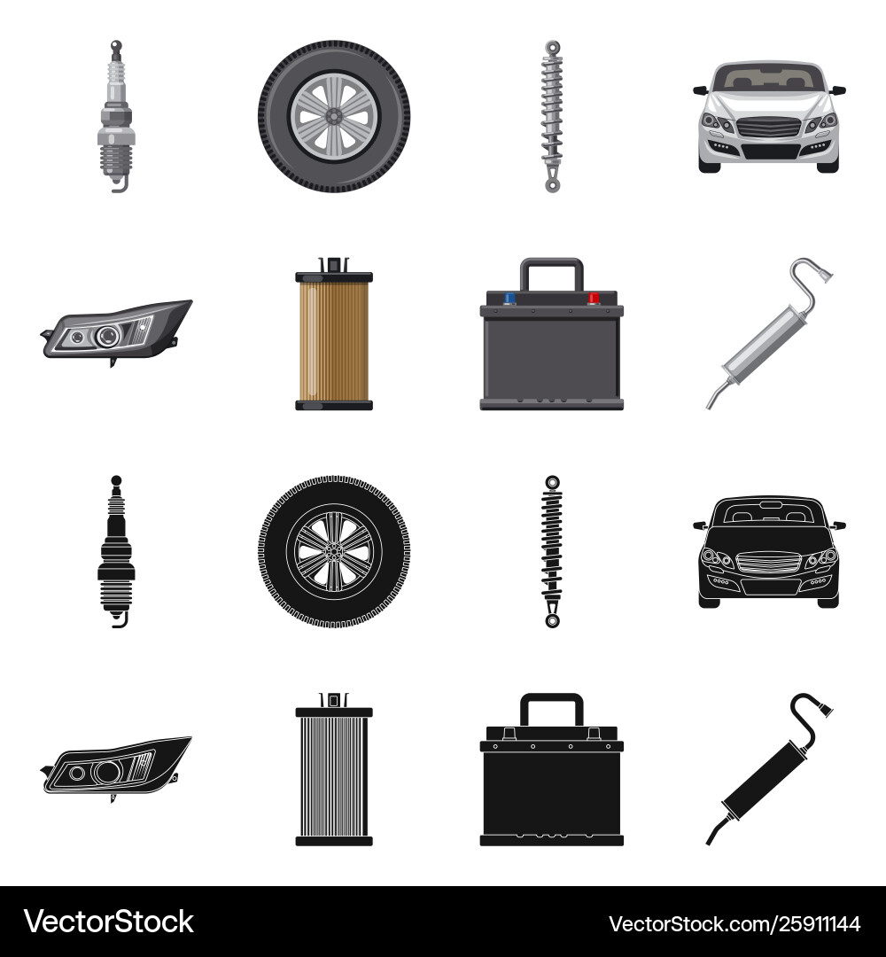Auto and part sign set Auto and part sign set Vector Image