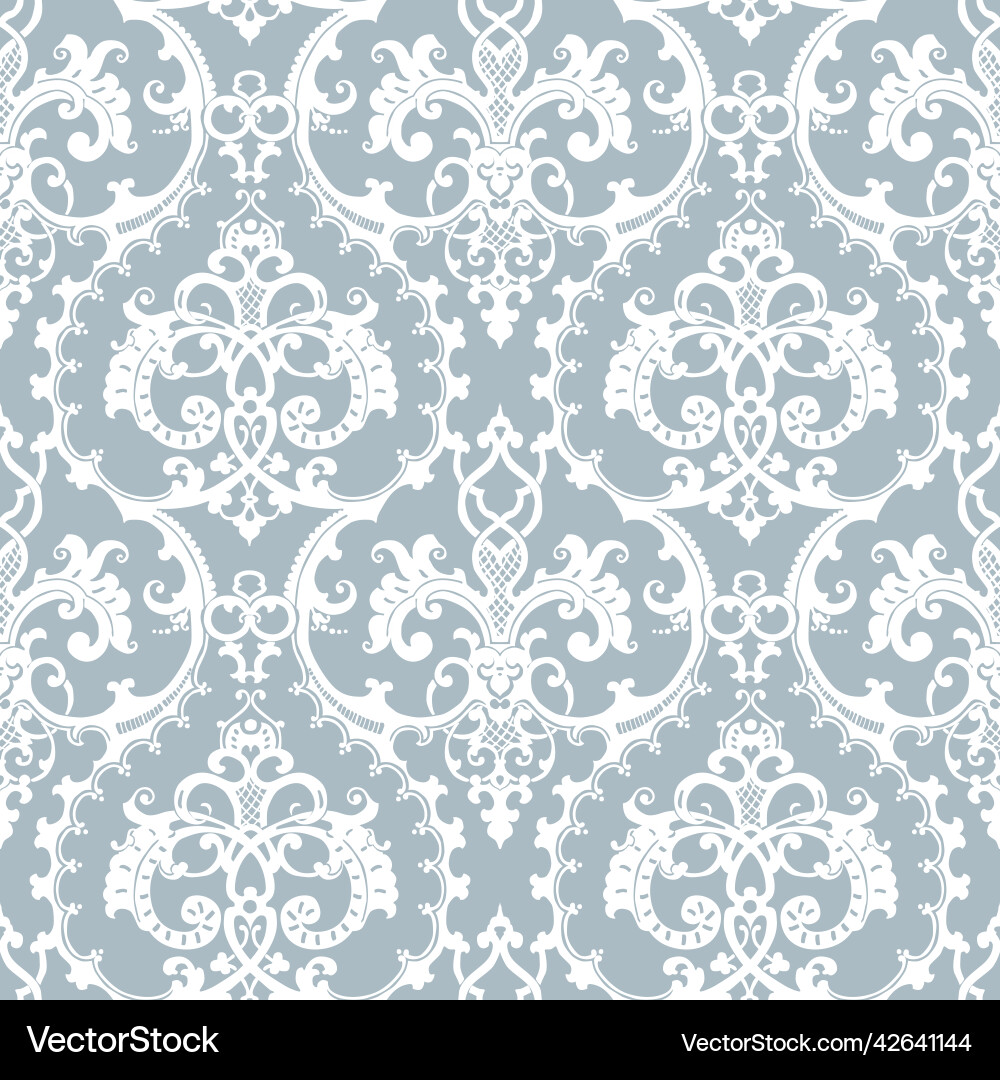 Baroque style damask seamless pattern background vector image