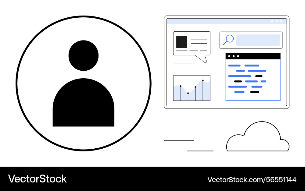 Benutzerprofilverwaltung mit daten Dashboard Benutzerprofilverwaltung mit daten Dashboard vektorbild