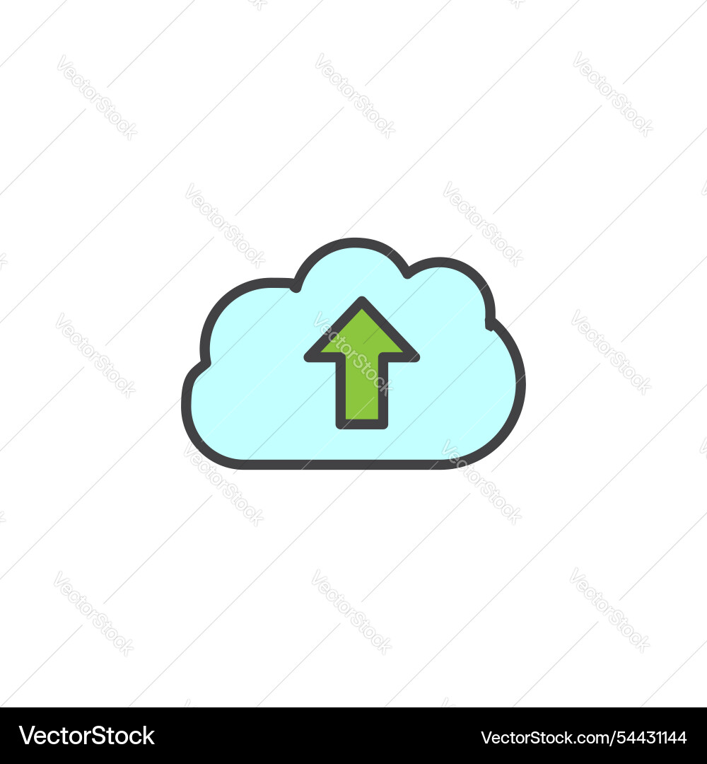 Cloud upload icon in colored version vector image