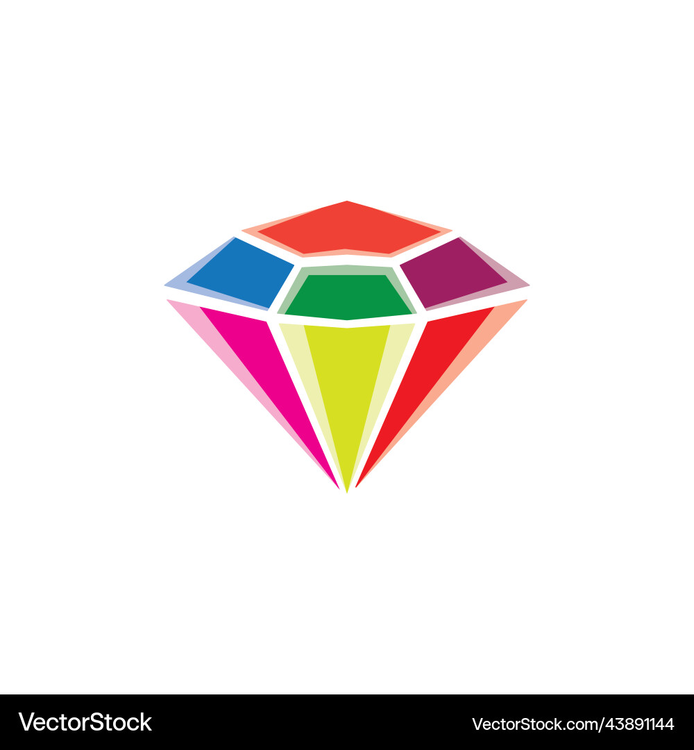 Colorful Diamond Icon Set Royalty Free Vector Image