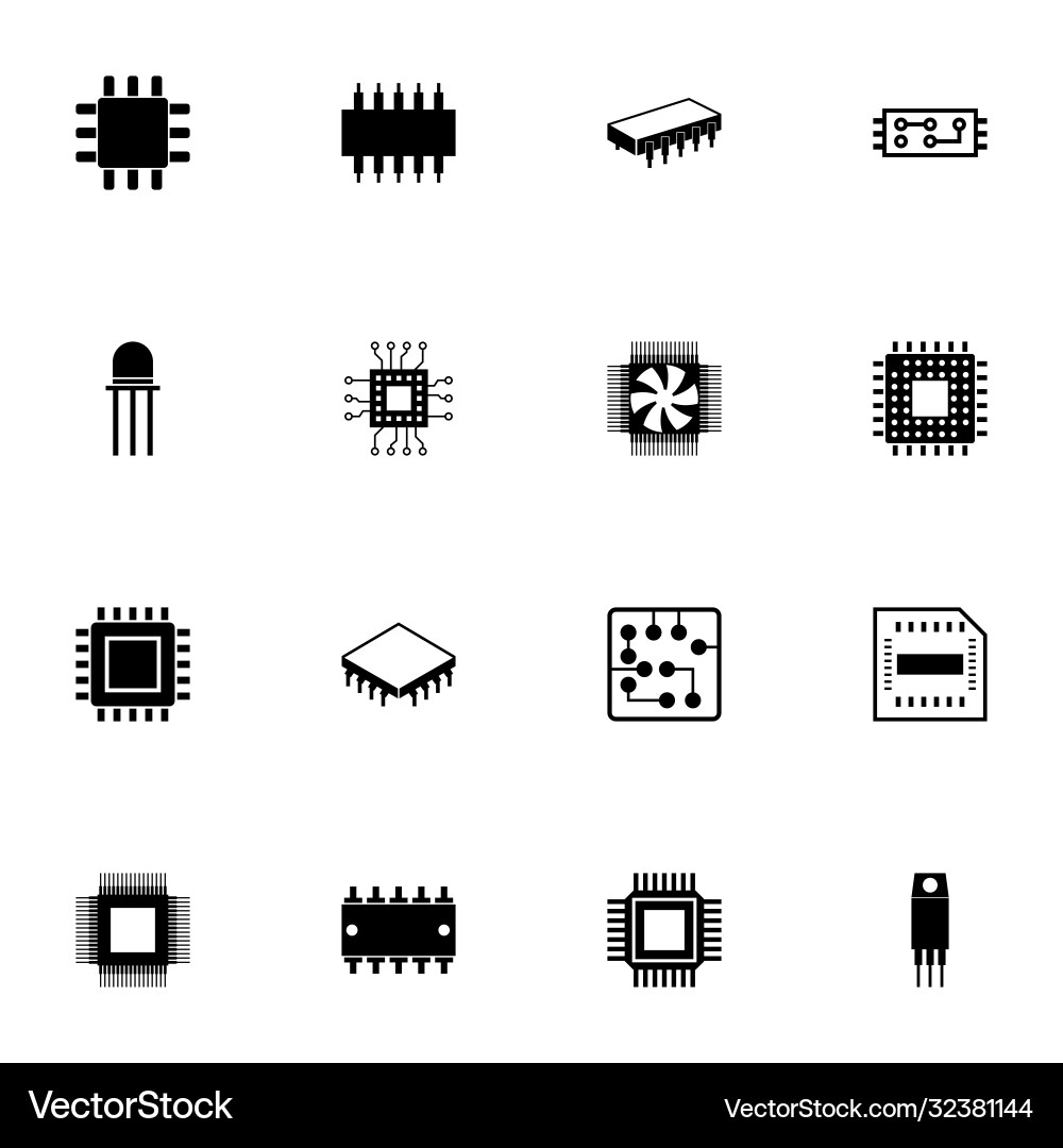 Computer chips icon - expand to any size change Computer chips icon - expand to any size change vector image