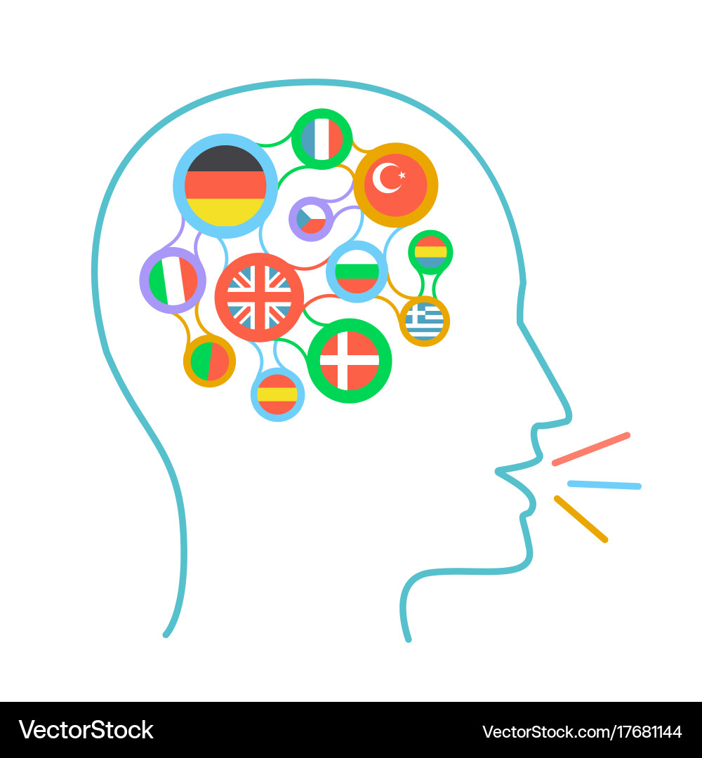 Concept of language learning icon vector image