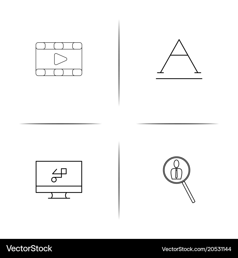 Creative process and design simple linear icons vector image