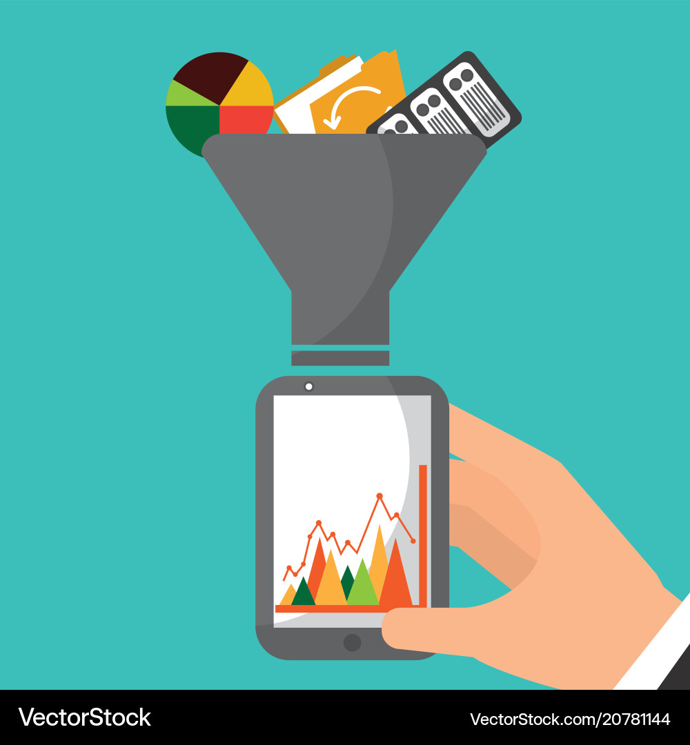 Data Filtering Smartphone vector image