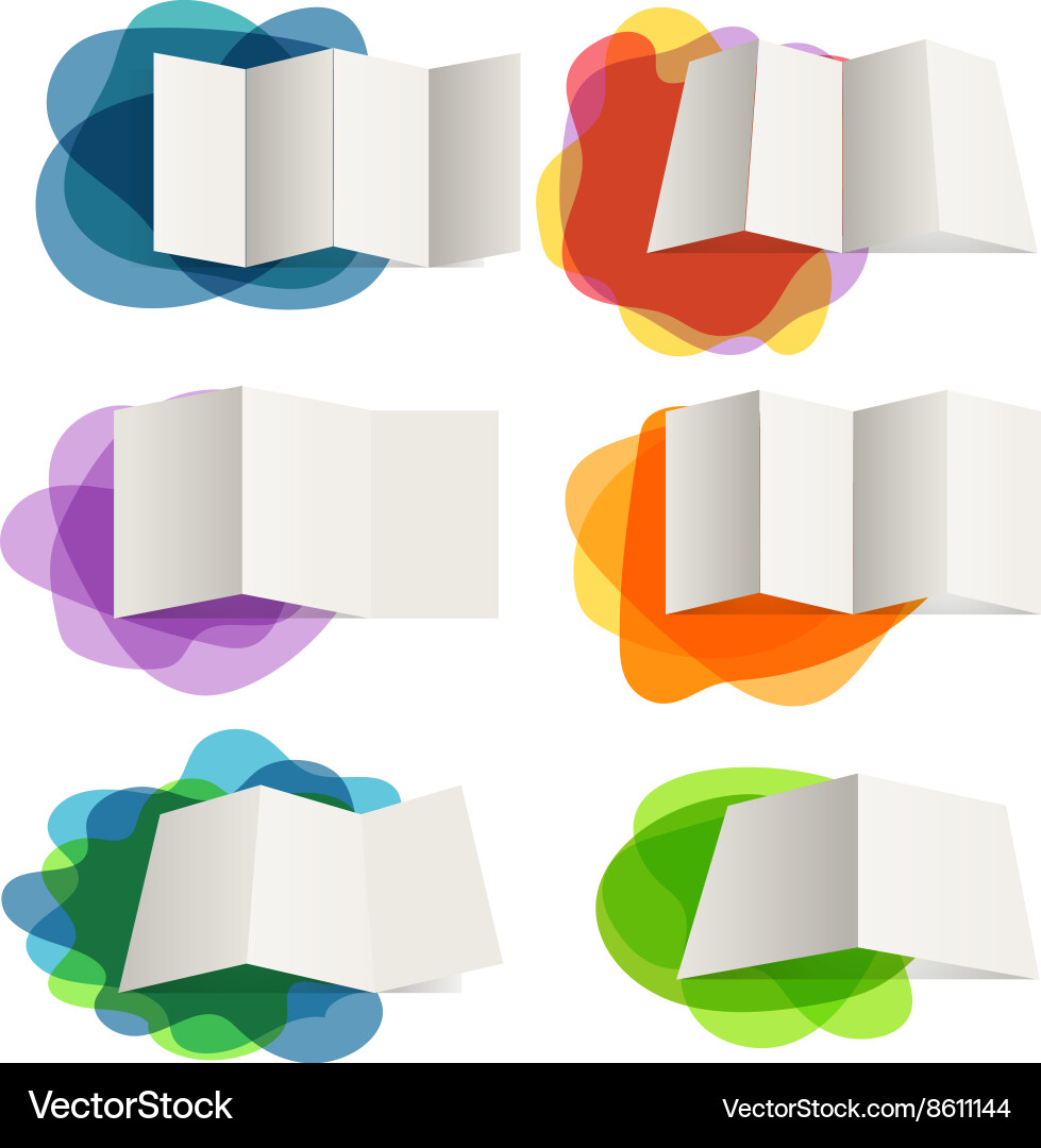 Different paper maps on blots collection design vector image