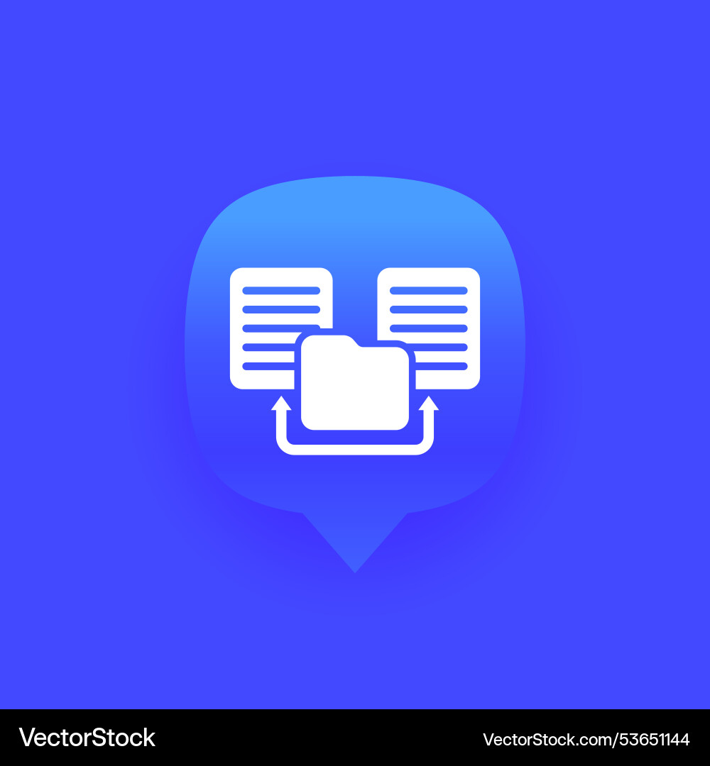 Documents and a file folder icon vector image