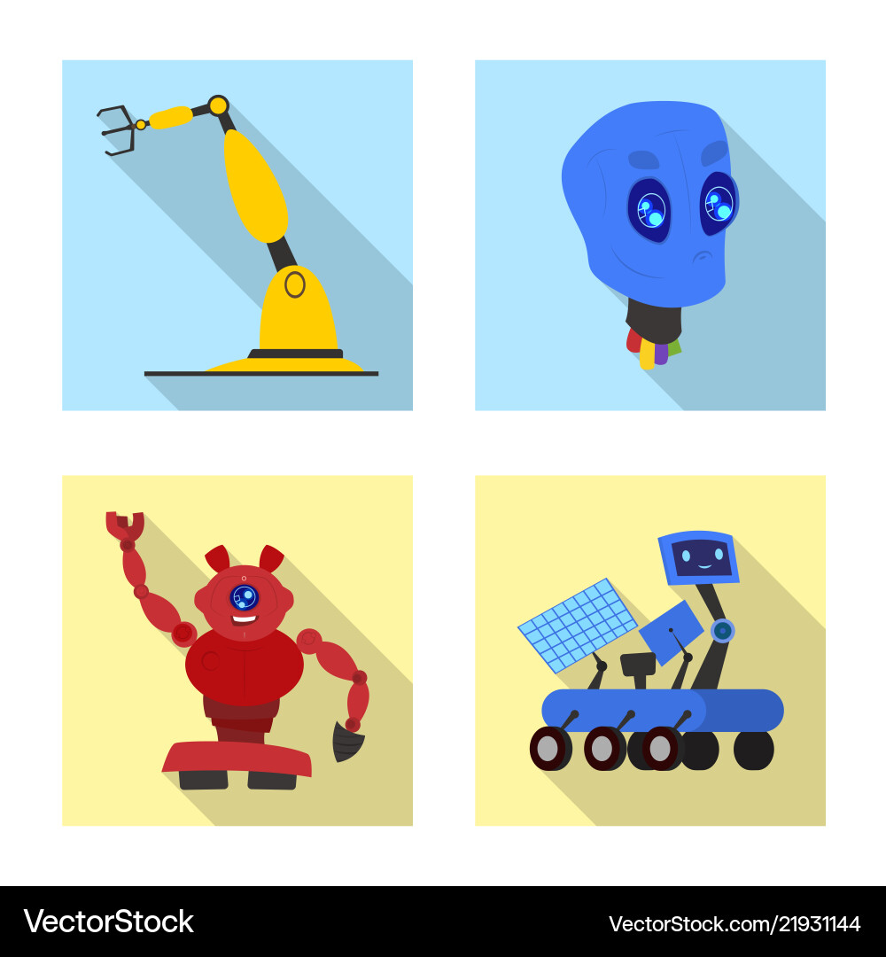Isolated object of robot and factory logo Isolated object of robot and factory logo vector image