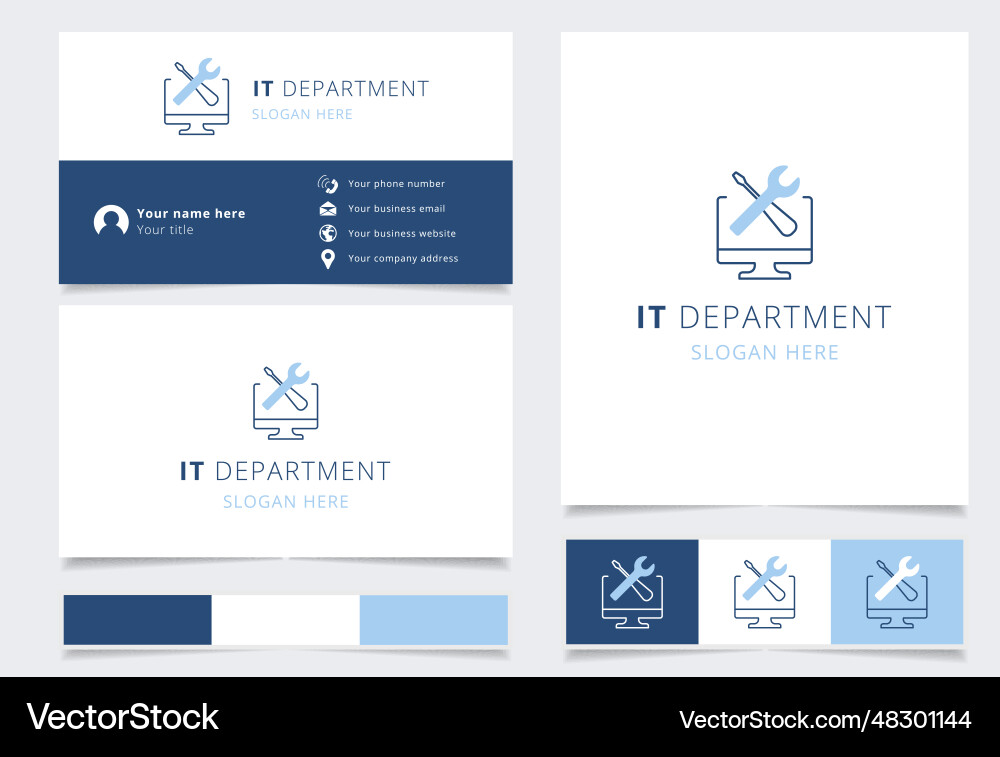 It department logo design with editable slogan Vector Image